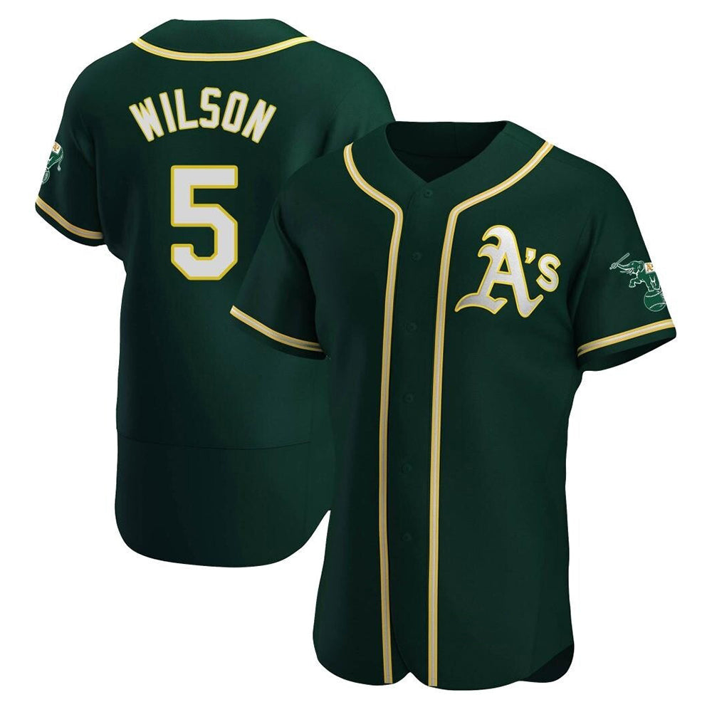 Arlishia Athletics #5 Jacob Wilson Green Authentic Alternate Stitched Jersey