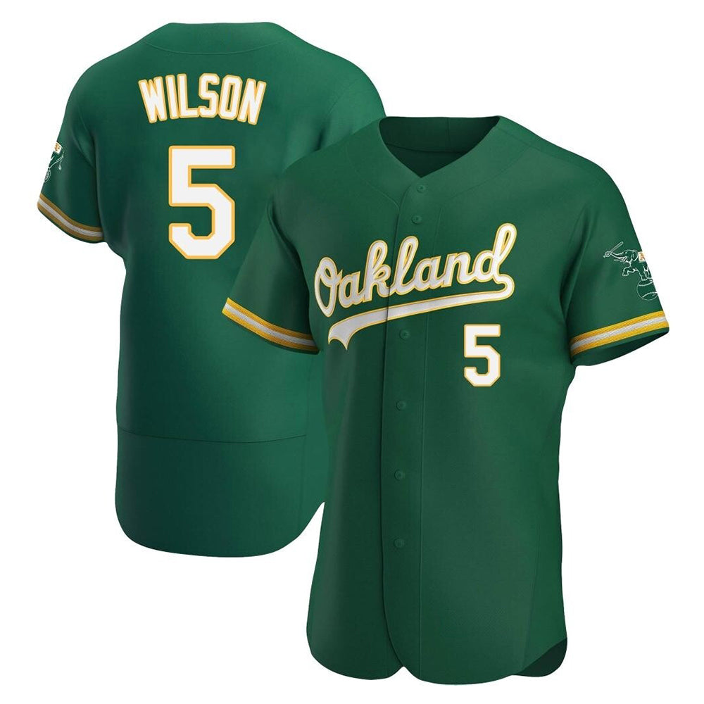 Arlishia Athletics #5 Jacob Wilson Green Authentic Kelly Alternate Stitched Jersey