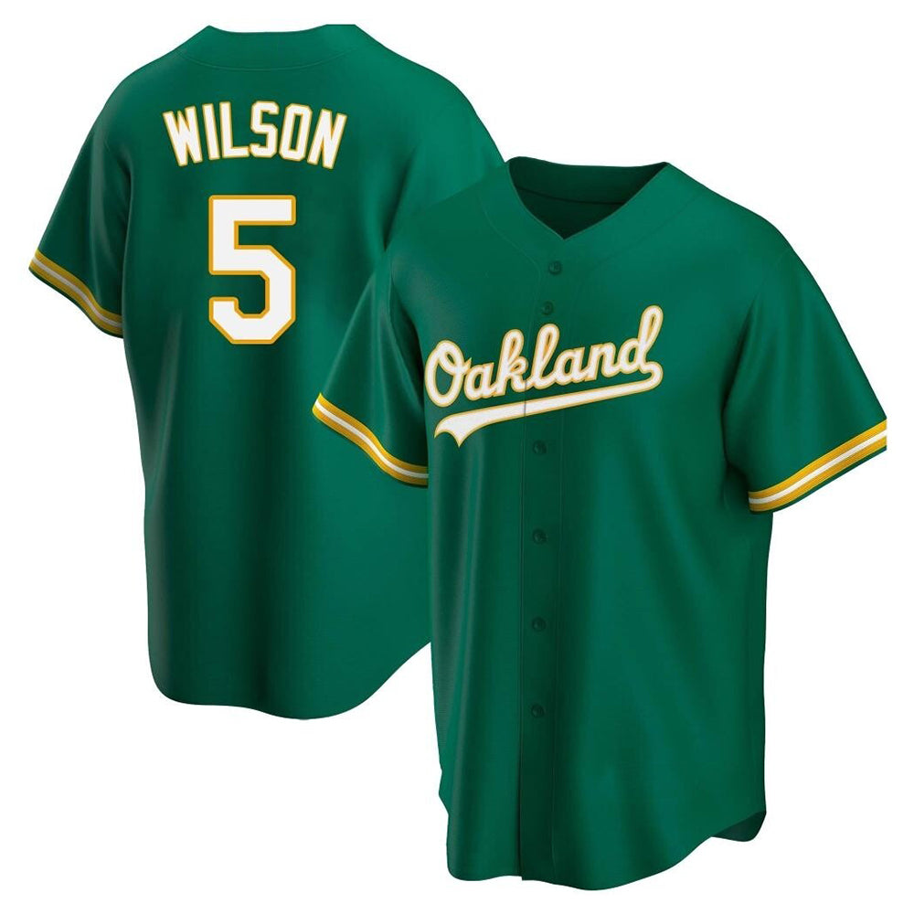 Arlishia Athletics #5 Jacob Wilson Green Kelly Alternate Stitched Jersey