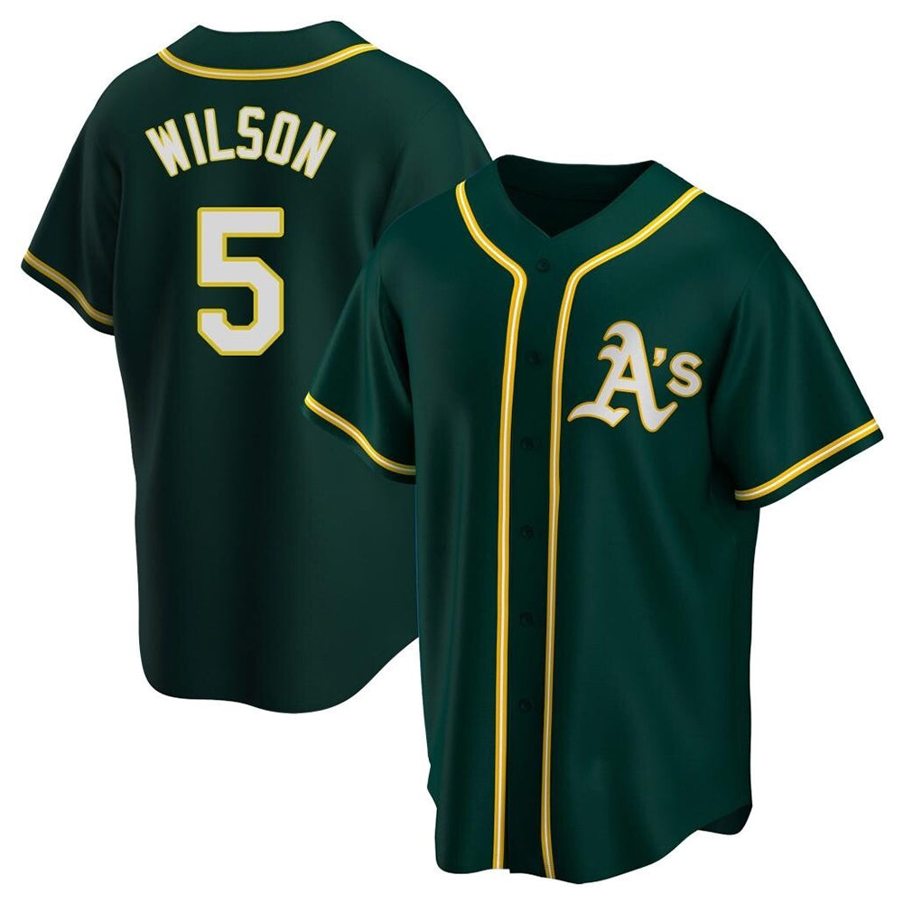 Arlishia Athletics #5 Jacob Wilson Green Replica Alternate Stitched Jersey