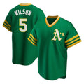 Arlishia Athletics #5 Jacob Wilson Green Replica Cooperstown Collection T shirt Stitched Jersey