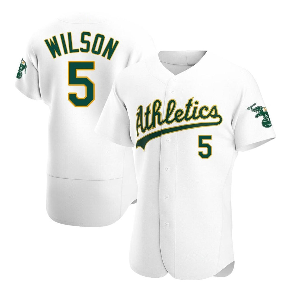 Arlishia Athletics #5 Jacob Wilson White Authentic Home Stitched Jersey