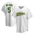 Arlishia Athletics #5 Jacob Wilson White Replica Home Stitched Jersey