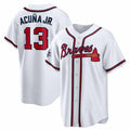 Arlishia A.Braves #13 Ronald Acuna Jr. 2025 All-Star Game Home Replica Player Jersey - White Stitched Personalized Jersey