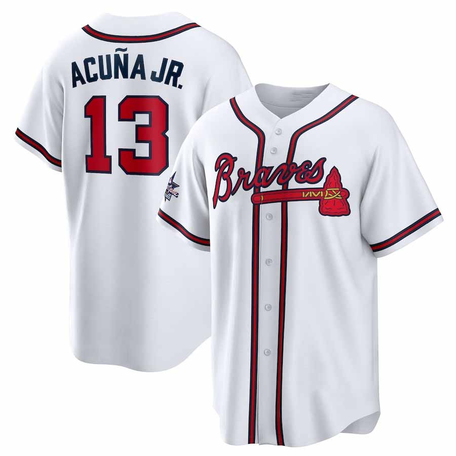 Arlishia A.Braves #13 Ronald Acuna Jr. 2025 All-Star Game Home Replica Player Jersey - White Stitched Personalized Jersey