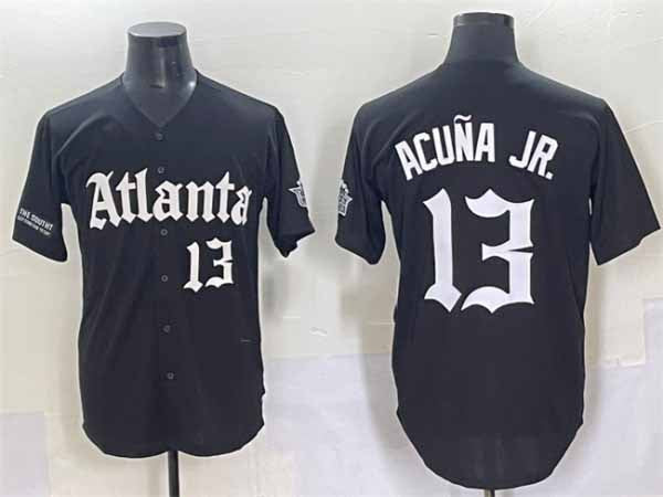Arlishia A.Braves #13 Ronald Acuna Jr. Black Gothic South x Outkast Edition Vapor Limited Stitched Personalized Jersey