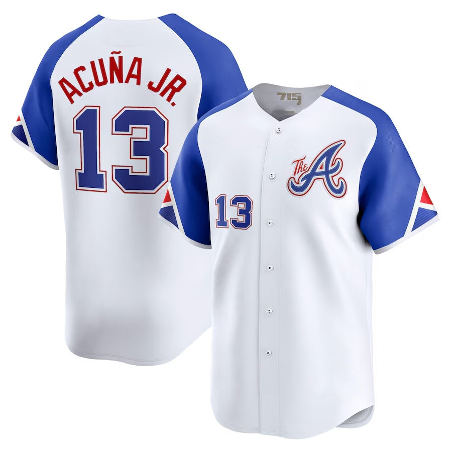 Arlishia A.Braves #13 Ronald Acuna Jr. City Connect Limited Jersey - White Personalized Jerseys