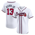 Arlishia A.Braves #13 Ronald Acuna Jr. Home Elite Jersey - White Personalized Jerseys