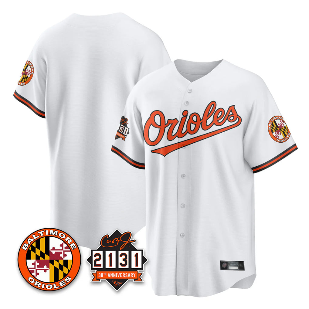 Arlishia B.Orioles White 30th Anniversary of 2131 Home Game Blank Player Stitched Jerseys