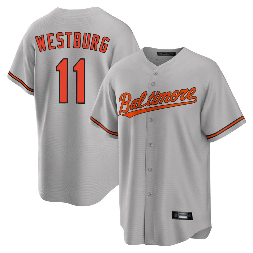 Arlishia B.Orioles #11 Jordan Westburg Player Gray Home Game Stitched Jerseys