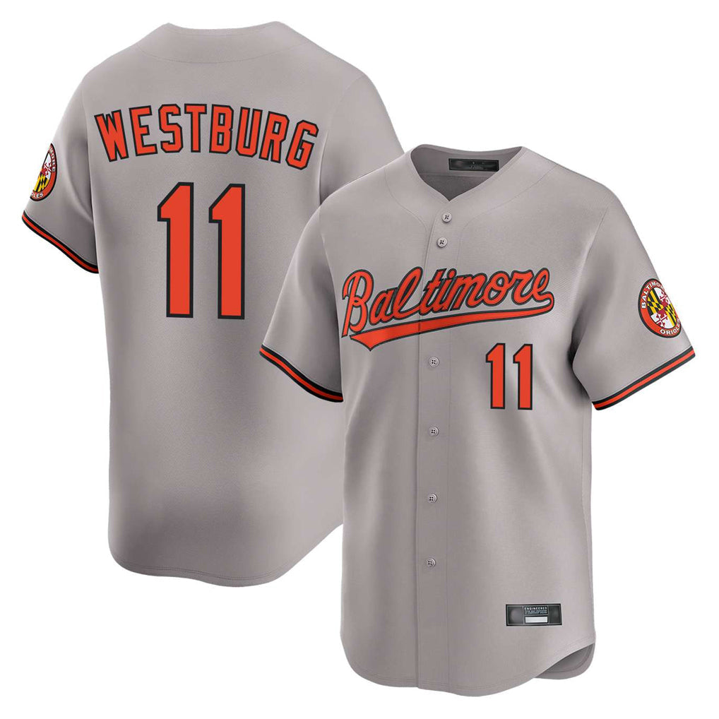 Arlishia B.Orioles #11 Jordan Westburg Player Gray Limited Home Game Stitched Jerseys