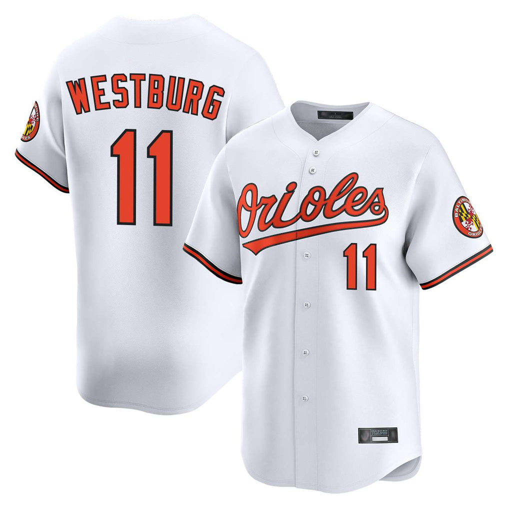 Arlishia B.Orioles #11 Jordan Westburg Player White Limited Home Game Stitched Jerseys