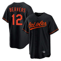 Arlishia B.Orioles #12 Dylan Beavers Player Black Home Game Stitched Jerseys