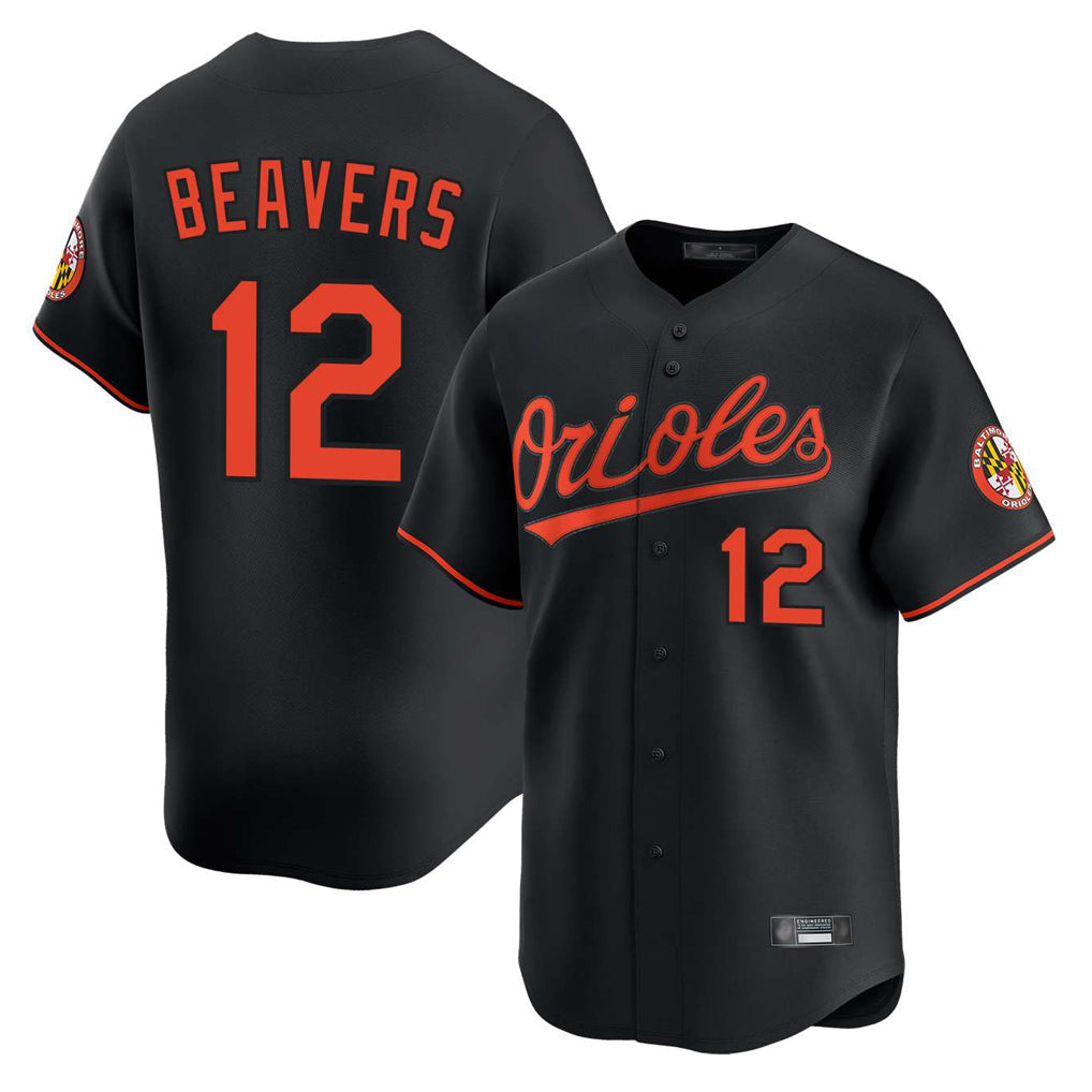 Arlishia B.Orioles #12 Dylan Beavers Player Black Limited Home Game Stitched Jerseys