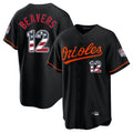 Arlishia B.Orioles #12 Dylan Beavers Player Black USA 250 Fourth of July Home Game Stitched Jerseys