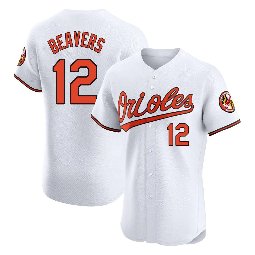 Arlishia B.Orioles #12 Dylan Beavers Player White Limited Elite Home Game Stitched Jerseys