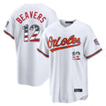 Arlishia B.Orioles #12 Dylan Beavers Player White USA 250 Fourth of July Home Game Stitched Jerseys