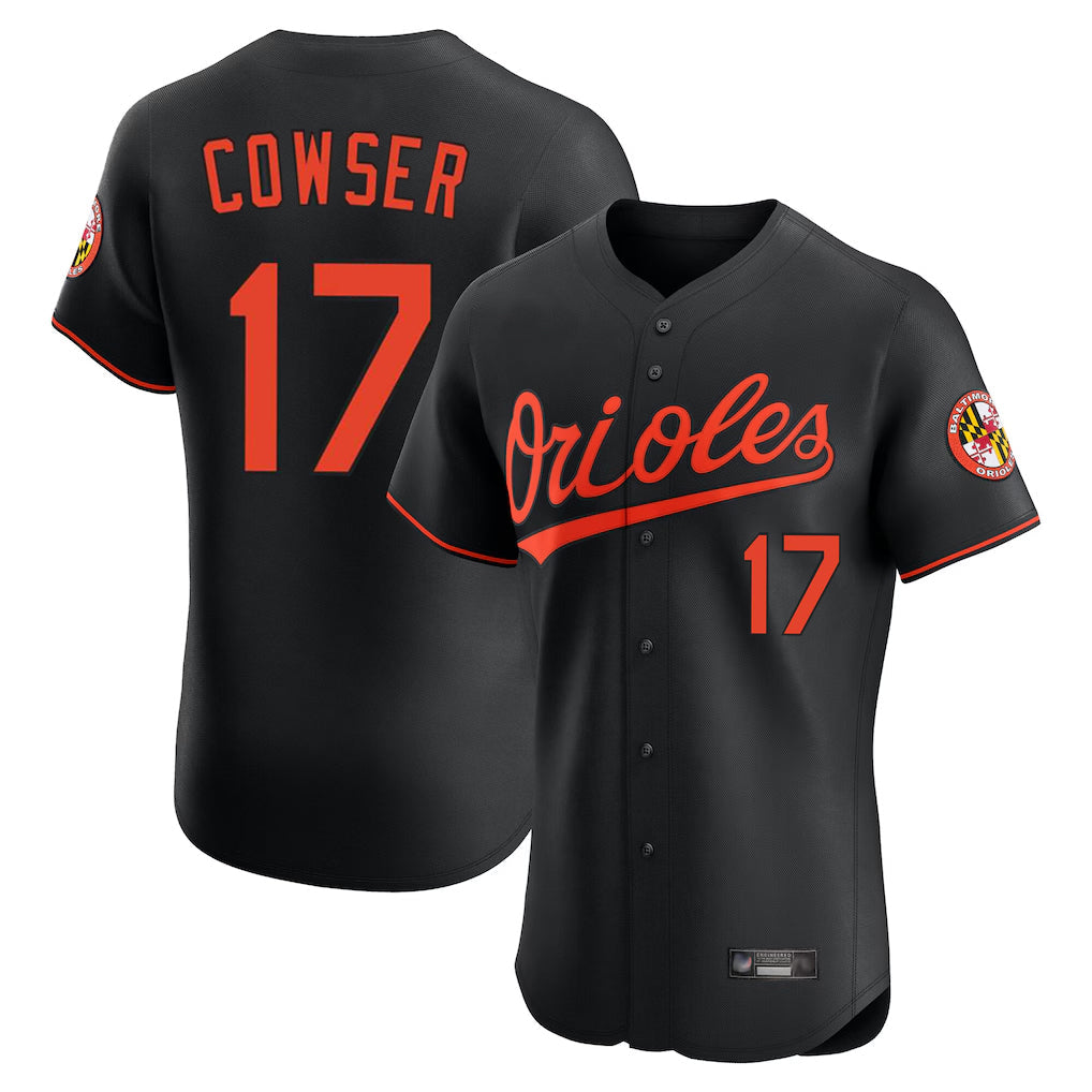 Arlishia B.Orioles #17 Colton Cowser Player Black Limited Elite Home Game Stitched Jerseys