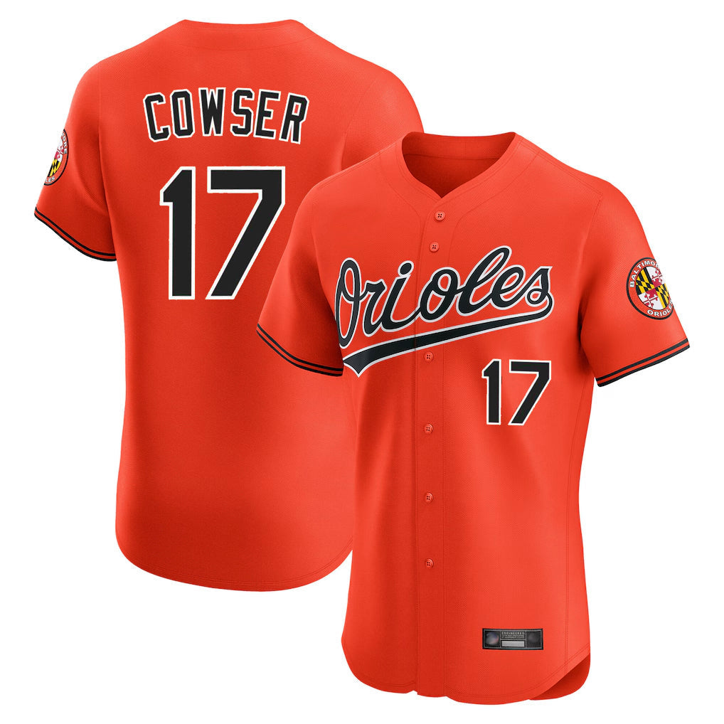 Arlishia B.Orioles #17 Colton Cowser Player Orange Limited Elite Home Game Stitched Jerseys