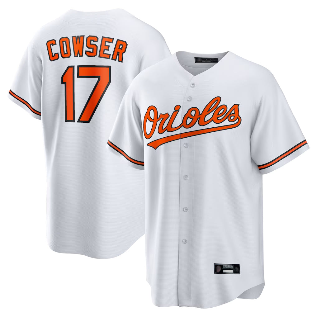Arlishia B.Orioles #17 Colton Cowser Player White Home Game Stitched Jerseys