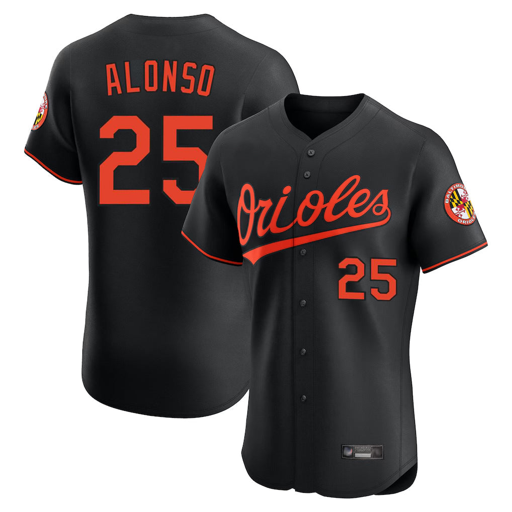 Arlishia B.Orioles #25 Pete Alonso Player Black Limited Elite Home Game Stitched Jerseys