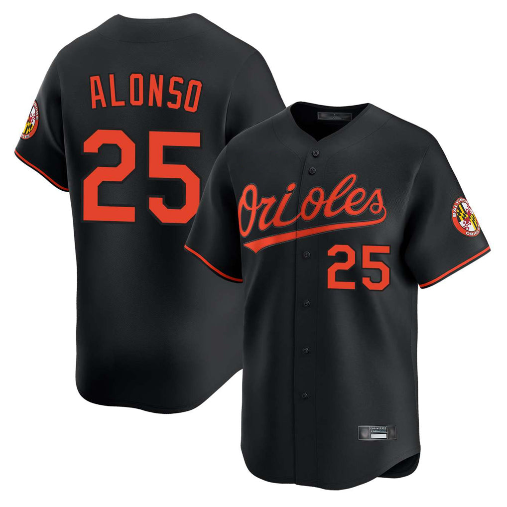 Arlishia B.Orioles #25 Pete Alonso Player Black Limited Home Game Stitched Jerseys
