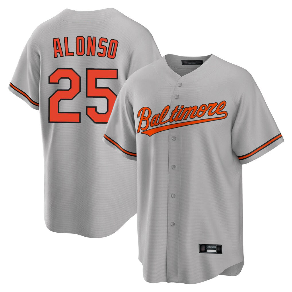 Arlishia B.Orioles #25 Pete Alonso Player Gray Home Game Stitched Jerseys