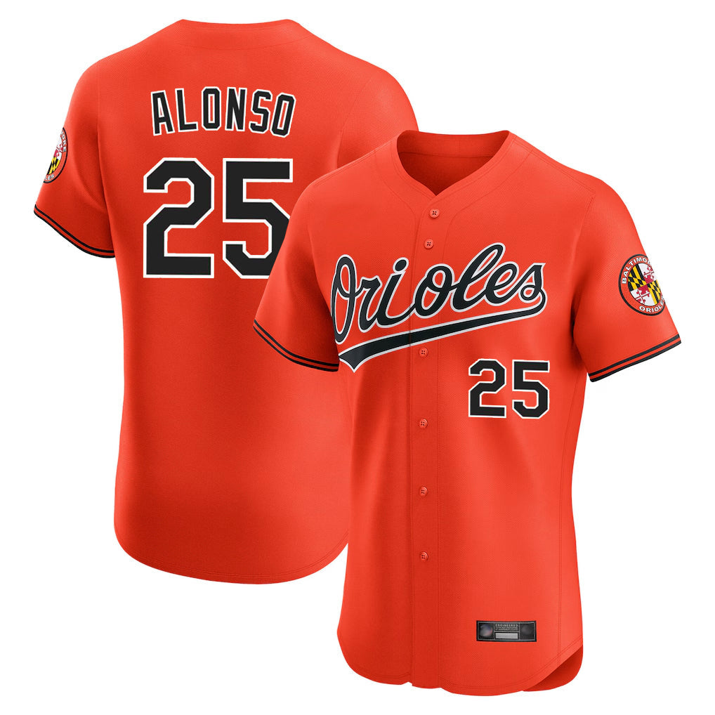 Arlishia B.Orioles #25 Pete Alonso Player Orange Limited Elite Home Game Stitched Jerseys