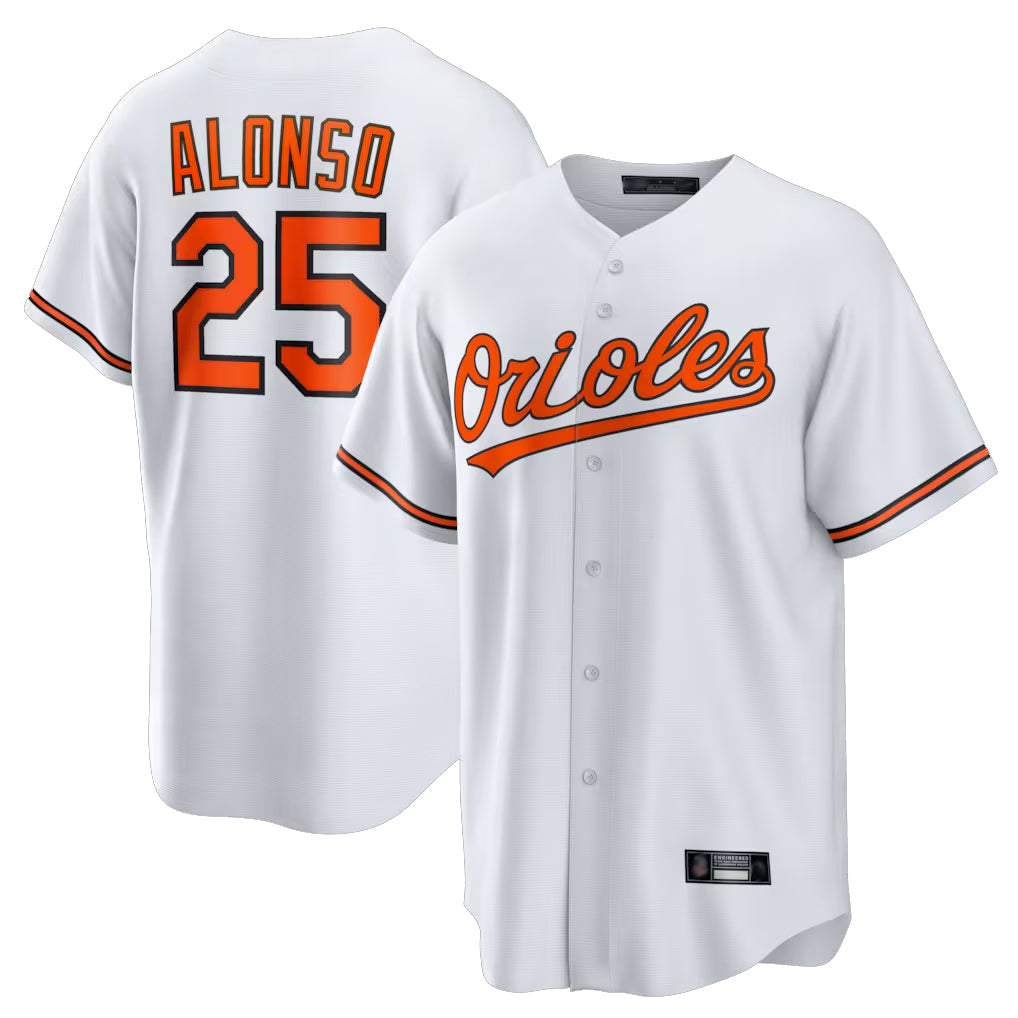 Arlishia B.Orioles #25 Pete Alonso Player White Home Game Stitched Jerseys