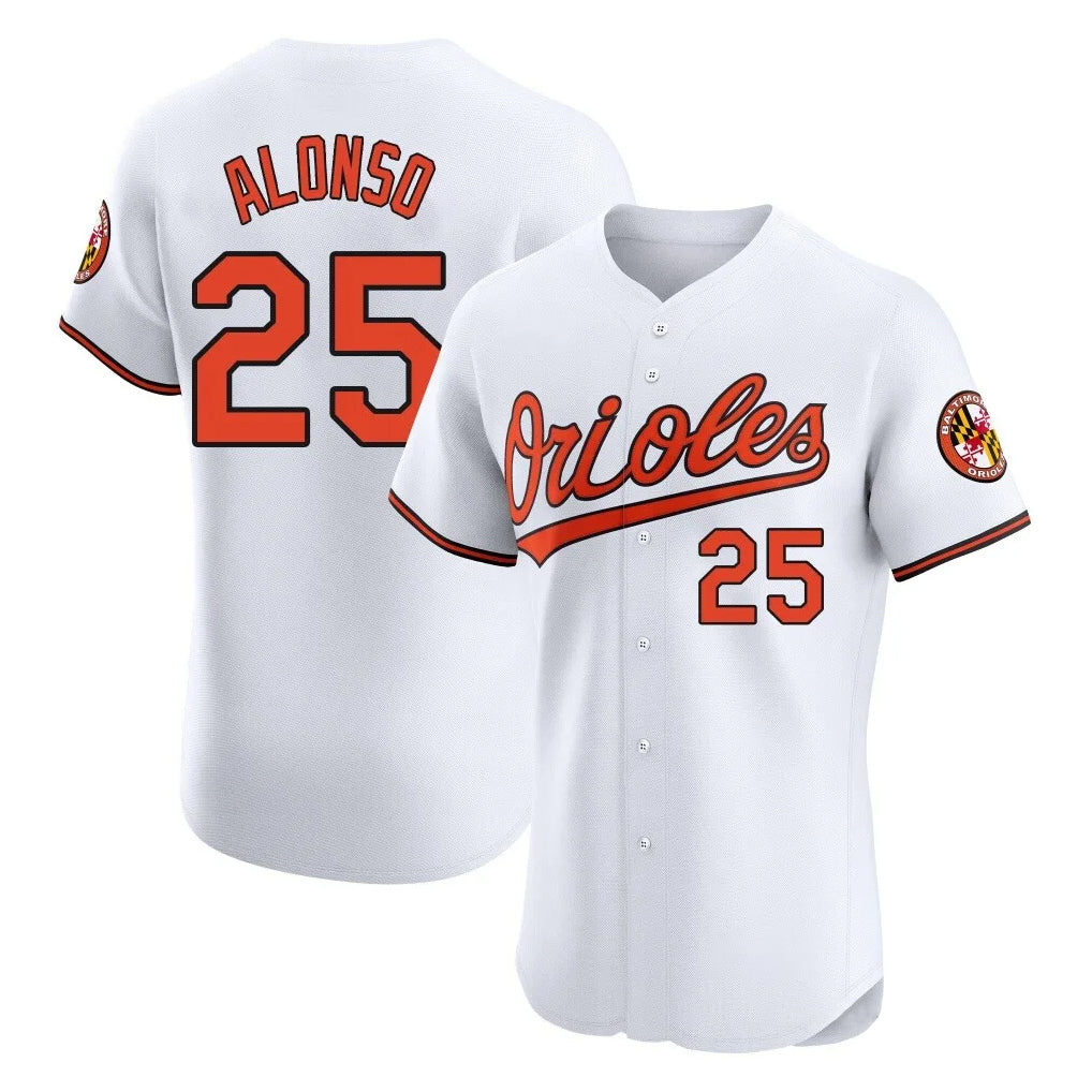 Arlishia B.Orioles #25 Pete Alonso Player White Limited Elite Home Game Stitched Jerseys