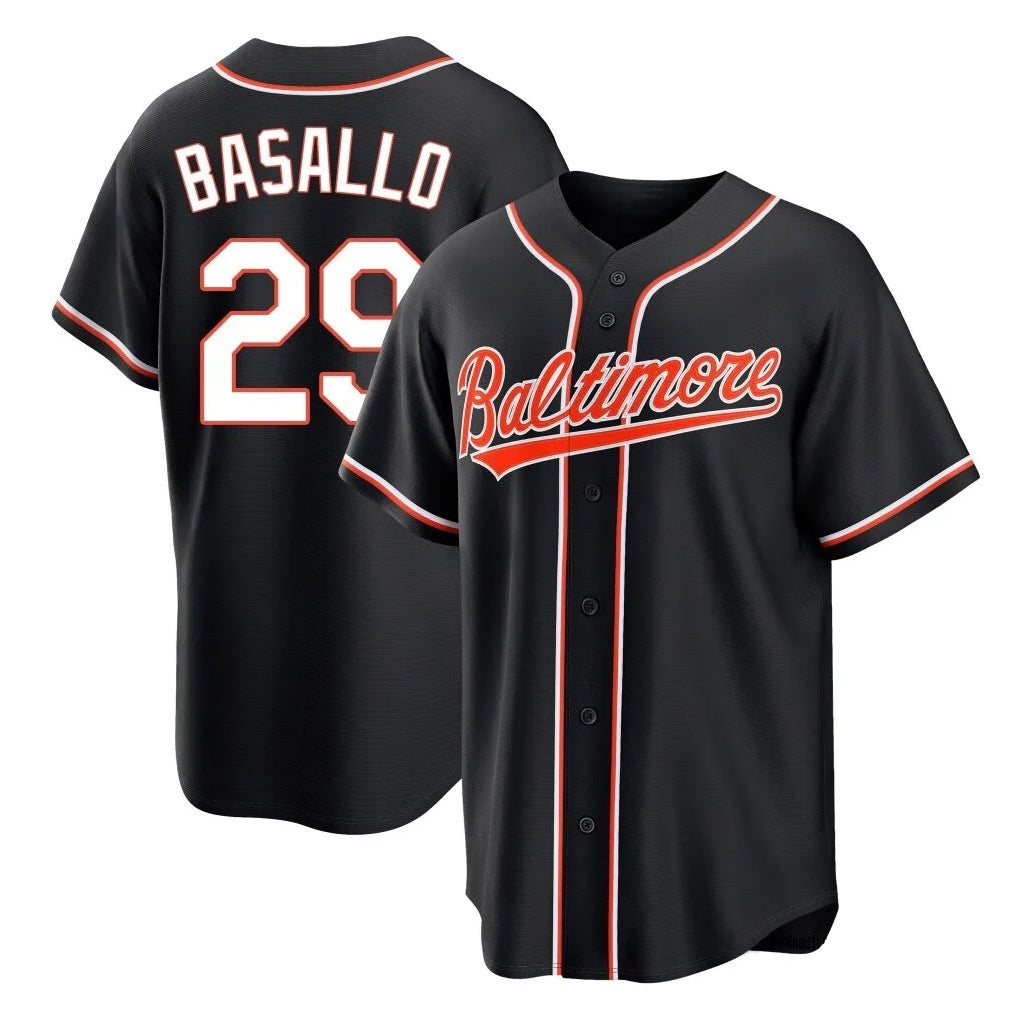 Arlishia B.Orioles #29 Samuel Basallo Player Black Out Home Game Stitched Jerseys