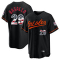 Arlishia B.Orioles #29 Samuel Basallo Player Black USA 250 Fourth of July Home Game Stitched Jerseys