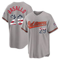 Arlishia B.Orioles #29 Samuel Basallo Player Gray USA 250 Fourth of July Home Game Stitched Jerseys