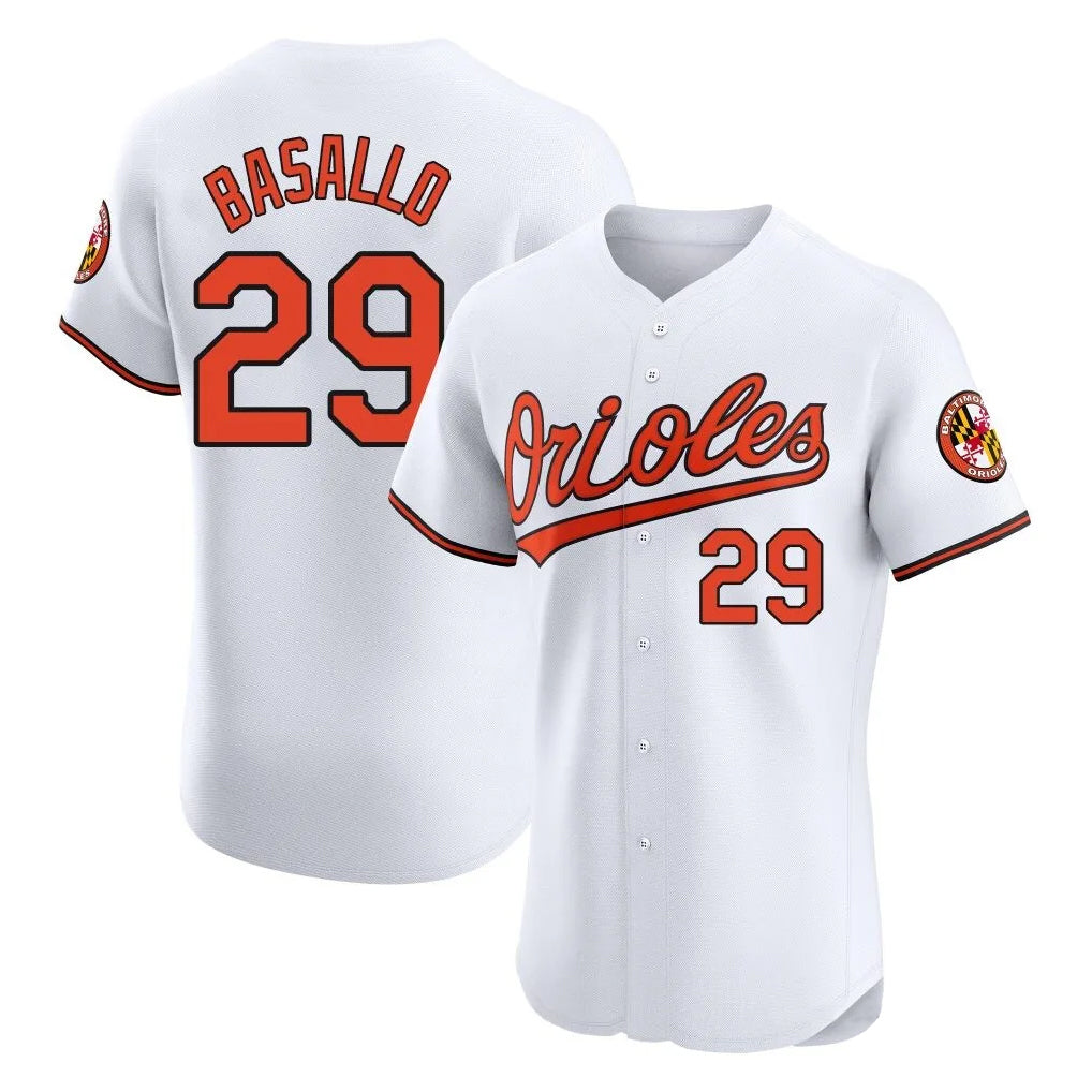 Arlishia B.Orioles #29 Samuel Basallo Player White Limited Elite Home Game Stitched Jerseys