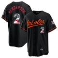 Arlishia B.Orioles #2 Gunnar Henderson Player Black USA 250 Fourth of July Home Game Stitched Jerseys