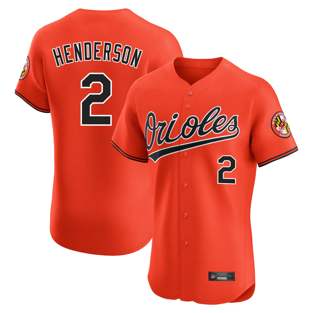 Arlishia B.Orioles #2 Gunnar Henderson Player Orange Limited Elite Home Game Stitched Jerseys