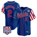 Arlishia B.Orioles #2 Gunnar Henderson Player Royal USA 250 Independence Day Vapor Premier Limited Home Game Stitched Jerseys
