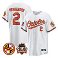 Arlishia B.Orioles #2 Gunnar Henderson Player White 30th Anniversary of 2131 Home Game Stitched Jerseys
