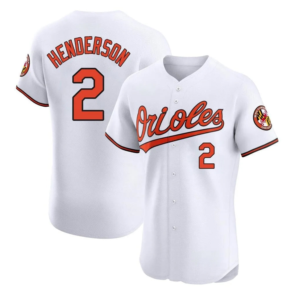 Arlishia B.Orioles #2 Gunnar Henderson Player White Limited Elite Home Game Stitched Jerseys