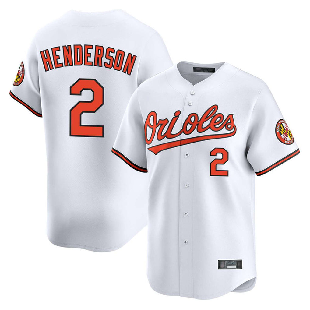 Arlishia B.Orioles #2 Gunnar Henderson Player White Limited Home Game Stitched Jerseys