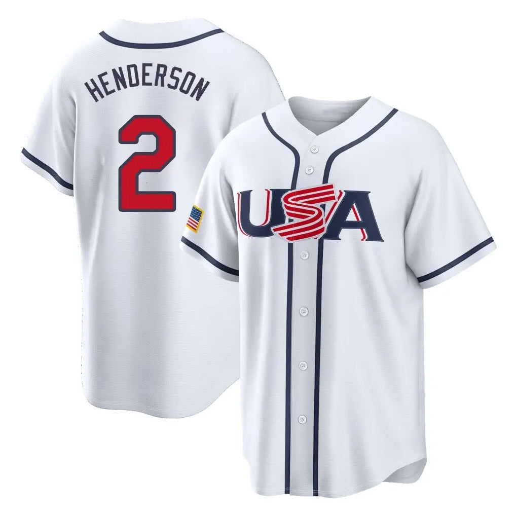 Arlishia B.Orioles #2 Gunnar Henderson Player White USA 2026 World Classic Home Game Stitched Jerseys