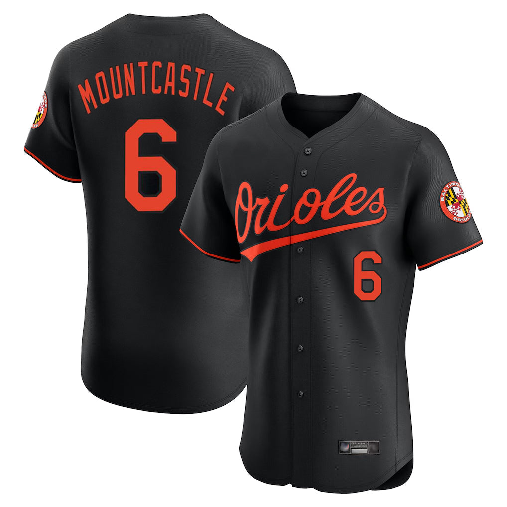 Arlishia B.Orioles #6 Ryan Mountcastle Player Black Limited Elite Home Game Stitched Jerseys