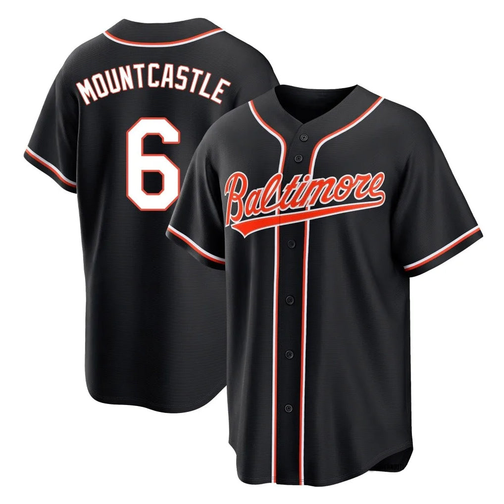 Arlishia B.Orioles #6 Ryan Mountcastle Player Black Out Home Game Stitched Jerseys