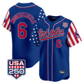 Arlishia B.Orioles #6 Ryan Mountcastle Player Royal USA 250 Independence Day Vapor Premier Limited Home Game Stitched Jerseys