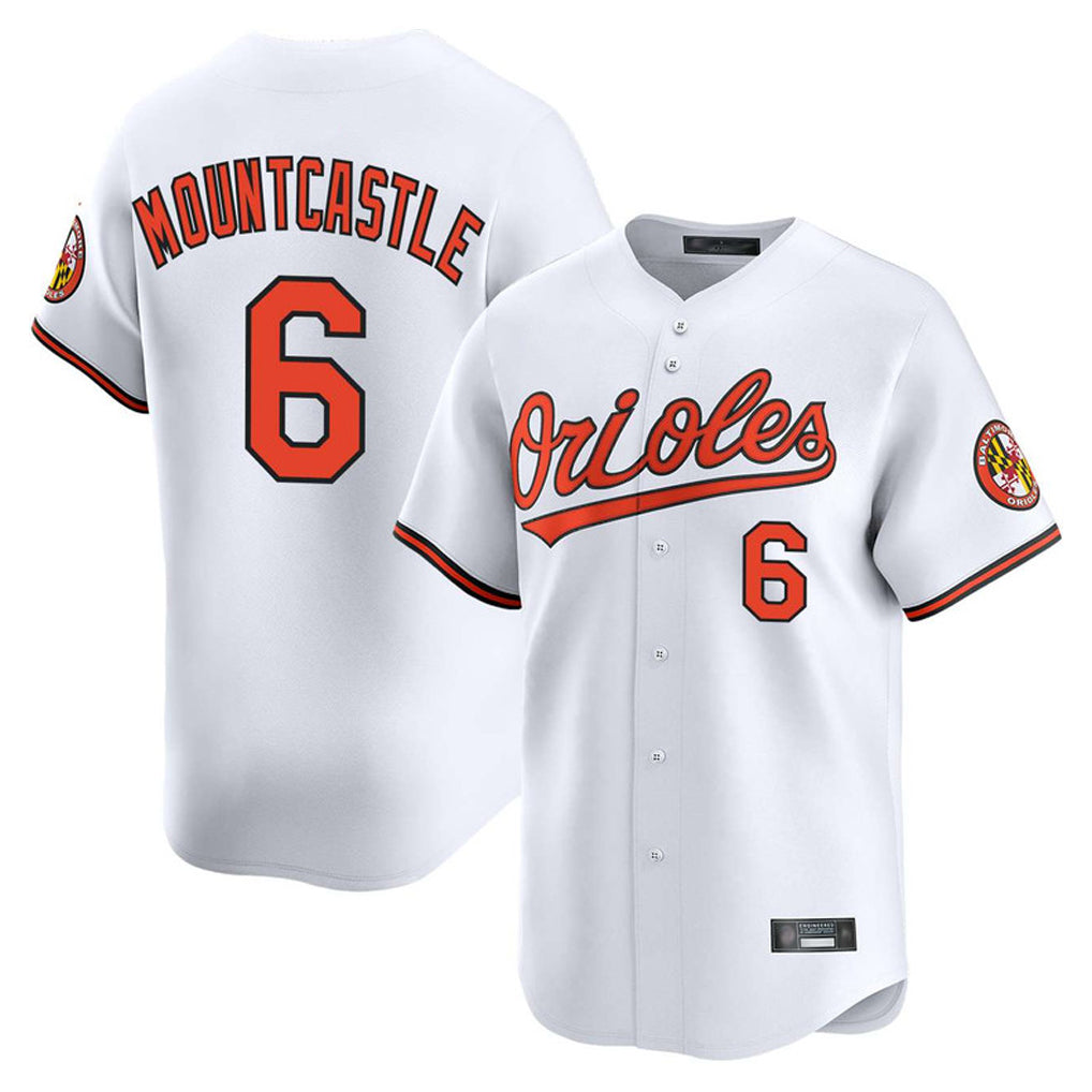 Arlishia B.Orioles #6 Ryan Mountcastle Player White Limited Home Game Stitched Jerseys