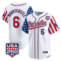 Arlishia B.Orioles #6 Ryan Mountcastle Player White USA 250 Independence Day Vapor Premier Home Game Stitched Jerseys
