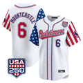 Arlishia B.Orioles #6 Ryan Mountcastle Player White USA 250 Independence Day Vapor Premier Limited Home Game Stitched Jerseys