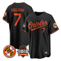 Arlishia B.Orioles #7 Jackson Holliday Player Black 30th Anniversary of 2131 Home Game Stitched Jerseys