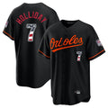 Arlishia B.Orioles #7 Jackson Holliday Player Black USA 250 Fourth of July Home Game Stitched Jerseys