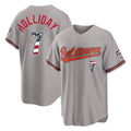 Arlishia B.Orioles #7 Jackson Holliday Player Gray USA 250 Fourth of July Home Game Stitched Jerseys